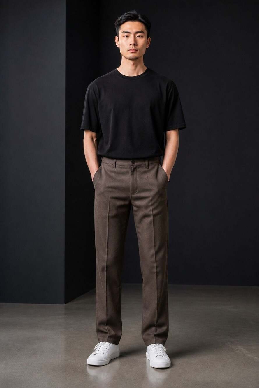 Wrangler B28N Men's Polyester Dress Slacks in Brown